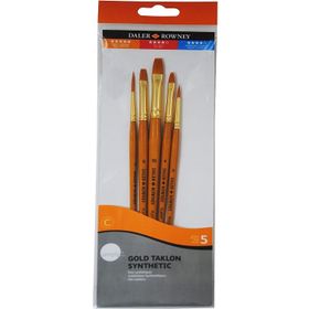 Daler Rowney 216920501 Simply Gold Taklon Sentetik 5'li Fırça Seti