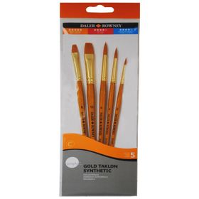 Daler Rowney 216920502 Simply Gold Taklon Sentetik 5'li Fırça Seti