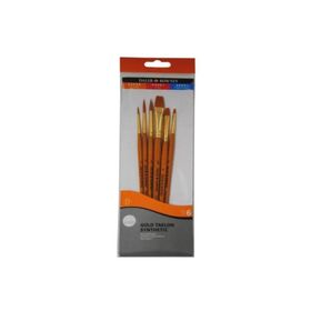 Daler Rowney 216920600 Simply Gold Taklon Sentetik 6'lı Fırça Seti