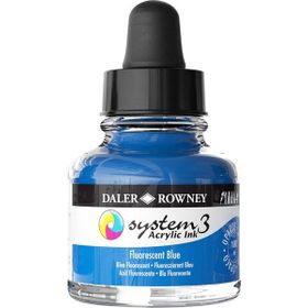Daler Rowney 29.5 ml 100 Fluorescent Blue System 3 Akrilik Mürekkep