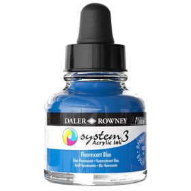 Daler Rowney 29.5 ml 100 Fluorescent Blue System 3 Akrilik Mürekkep