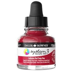Daler Rowney 29.5 ml 504 Cadmium Red Deep Hue System 3 Akrilik Mürekkep