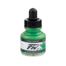 Daler Rowney 335 Emerald Green FW Ink 29.5 ML Likit Akrilik Mürekkep