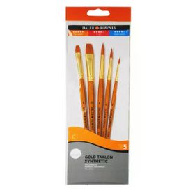 Daler Rowney 502 Simply Gold Taklon Synthetic 5'li Fırça Seti