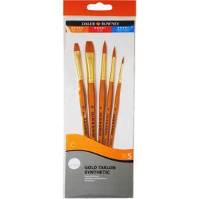 Daler Rowney 502 Simply Gold Taklon Synthetic 5'li Fırça Seti