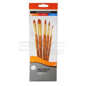 Daler Rowney 502 Simply Gold Taklon Synthetic 5'li Fırça Seti