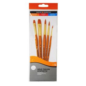 Daler Rowney 502 Simply Gold Taklon Synthetic 5'li Fırça Seti