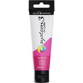 Daler Rowney 5735694 150 ml No:538 Fluorescent Pink System 3 Akrilik Boya