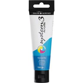 Daler Rowney 5735695 150 ml No:100 Fluorescent Blue System 3 Akrilik Boya
