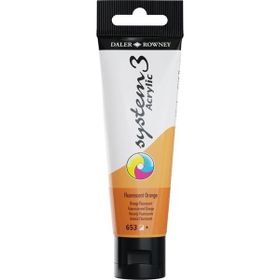 Daler Rowney 5735698 150 ml No:653 Fluorescent Orange System 3 Akrilik Boya