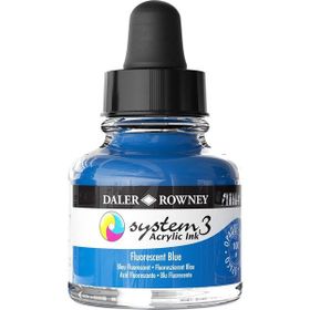 Daler Rowney 5743018 29.5 ml No:100 Flourecent Blue System 3 Akrilik Mürekkep Boya