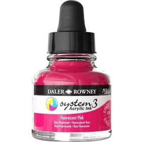 Daler Rowney 5743024 29.5 ml Fluorescent Pink System 3 Akrilik Mürekkep Boya