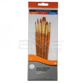 Daler Rowney 600 Simply Gold Taklon Synthetic 6'lı Fırça Seti