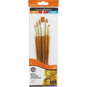 Daler Rowney 600 Simply Gold Taklon Synthetic 6'lı Fırça Seti