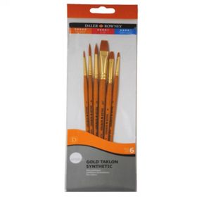 Daler Rowney 600 Simply Gold Taklon Synthetic 6'lı Fırça Seti