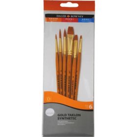 Daler Rowney 600 Simply Gold Taklon Synthetic 6'lı Fırça Seti