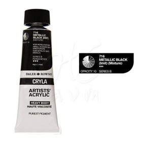 Daler Rowney 716 Metallic Black Seri B Cryla Artist 75 ml Akrilik Boya