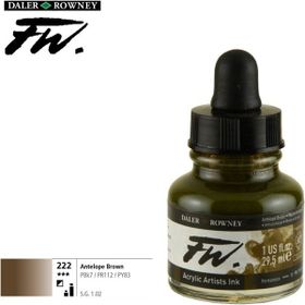 Daler Rowney Antelope Brown 222 Fw Acrylic Artist Ink 29.5 ml Cam Şişe