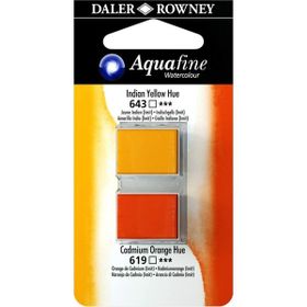 Daler Rowney Aquafine 2'li Indian Yellow Orange Sulu Boya Tablet