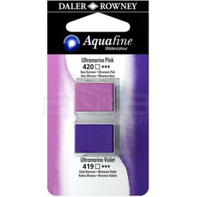 Daler Rowney Aquafine 2'li Ultramarine Pink-Ultramarine Violet Sulu Boya Tablet
