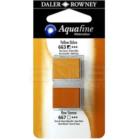 Daler Rowney Aquafine 2'li Yellow Ochre-Raw Sienna Sulu Boya Tablet