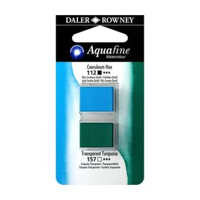 Daler Rowney Aquafine Coeruleum Blue Hue Transparent Turquoise 2'li Sulu Boya Tablet