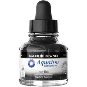 Daler Rowney Aquafine Ink 29.5 ml Ivory Black 34 Sulu Boya Mürekkebi