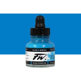 Daler Rowney Fluorescent Blue 100 Fw Acrylic Artist Ink 29.5 ml Cam Şişe