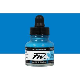 Daler Rowney Fluorescent Blue 100 Fw Acrylic Artist Ink 29.5 ml Cam Şişe