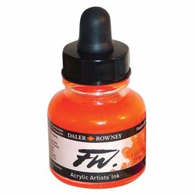 Daler Rowney Fluorescent Orange 653 Fw Acrylic Artist Ink 29.5 ml Cam Şişe