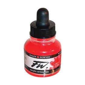 Daler Rowney Fluorescent Red 544 Fw Acrylic Artist Ink 29.5 ml Cam Şişe