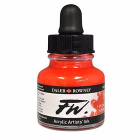 Daler Rowney Fluorescent Red 544 Fw Acrylic Artist Ink 29.5 ml Cam Şişe