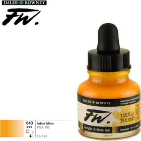 Daler Rowney Indian Yellow 643 Fw Acrylic Artist Ink 29.5 ml Cam Şişe
