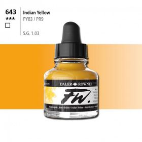 Daler Rowney Indian Yellow 643 Fw Acrylic Artist Ink 29.5 ml Cam Şişe