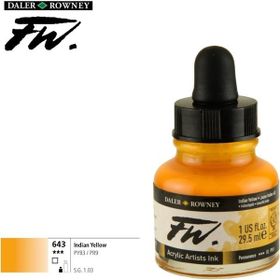 Daler Rowney Indian Yellow 643 Fw Acrylic Artist Ink 29.5 ml Cam Şişe