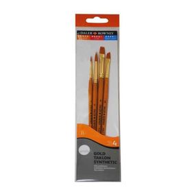 Daler Rowney Kod 400 Simply Gold Taklon Synthetic 4'lü Fırça Seti