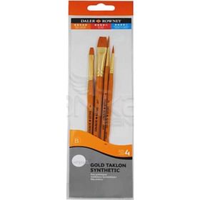 Daler Rowney Kod 402 Simply Gold Taklon Synthetic 4'lü Fırça Seti
