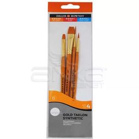 Daler Rowney Kod 402 Simply Gold Taklon Synthetic 4'lü Fırça Seti