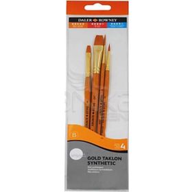 Daler Rowney Kod 402 Simply Gold Taklon Synthetic 4'lü Fırça Seti