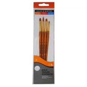 Daler Rowney Kod 403 Simply Gold Taklon Synthetic 4'lü Fırça Seti