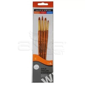 Daler Rowney Kod 403 Simply Gold Taklon Synthetic 4'lü Fırça Seti