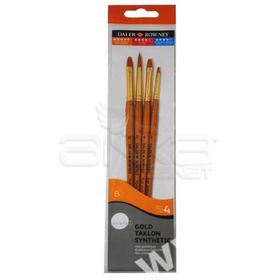 Daler Rowney Kod 403 Simply Gold Taklon Synthetic 4'lü Fırça Seti