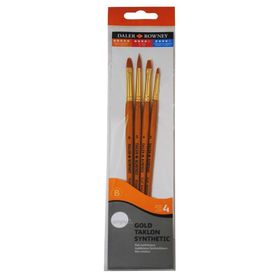 Daler Rowney Kod 403 Simply Gold Taklon Synthetic 4'lü Fırça Seti