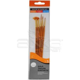 Daler Rowney Kod 500 Simply Gold Taklon Synthetic 5'li Fırça Seti