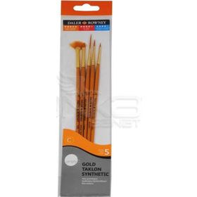 Daler Rowney Kod 500 Simply Gold Taklon Synthetic 5'li Fırça Seti