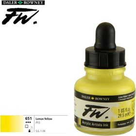 Daler Rowney Lemon Yellow 651 Fw Acrylic Artist Ink 29.5 ml Cam Şişe
