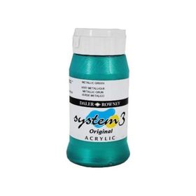 Daler Rowney Metallic Green 719 500 ml System 3 Akrilik Boya