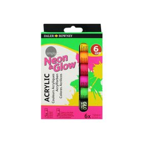 Daler Rowney Neon Glow Simply Akrilik Boya 6'lı Set