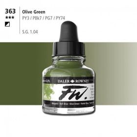 Daler Rowney Olive Green 363 Fw Acrylic Artist Ink 29.5 ml Cam Şişe