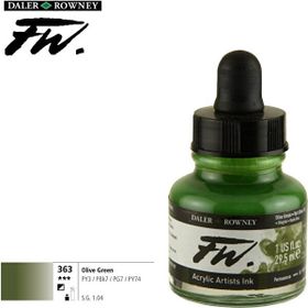 Daler Rowney Olive Green 363 Fw Acrylic Artist Ink 29.5 ml Cam Şişe